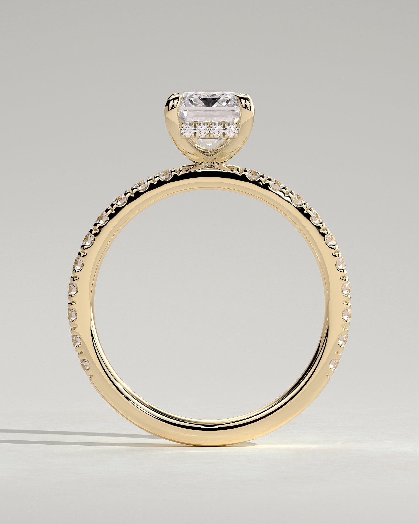 Round Halo, Pave & Split Shank Engagement Ring – 1.93 CT Lab Grown Diamond
