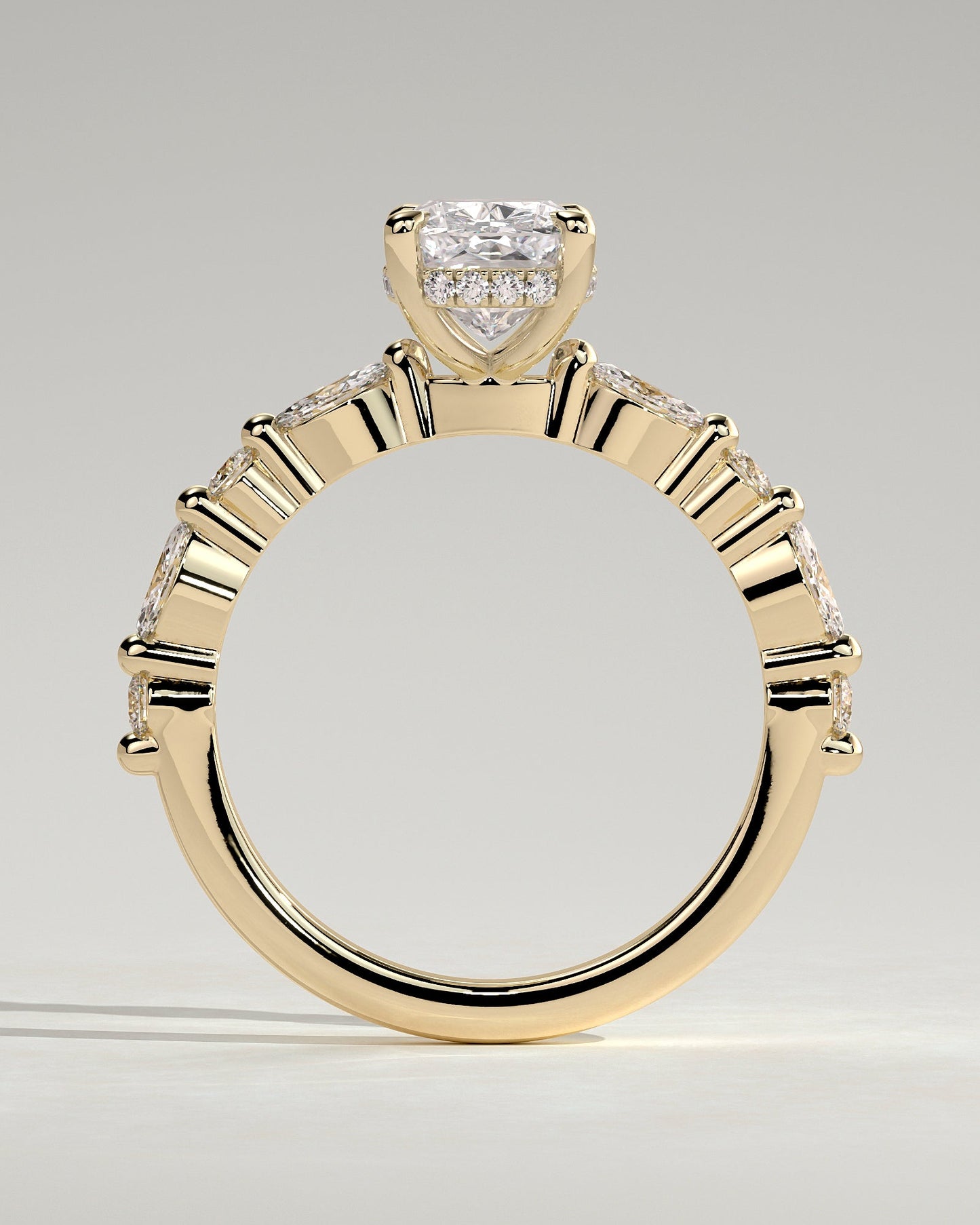 Round Halo, Pave & Split Shank Engagement Ring – 1.93 CT Lab Grown Diamond