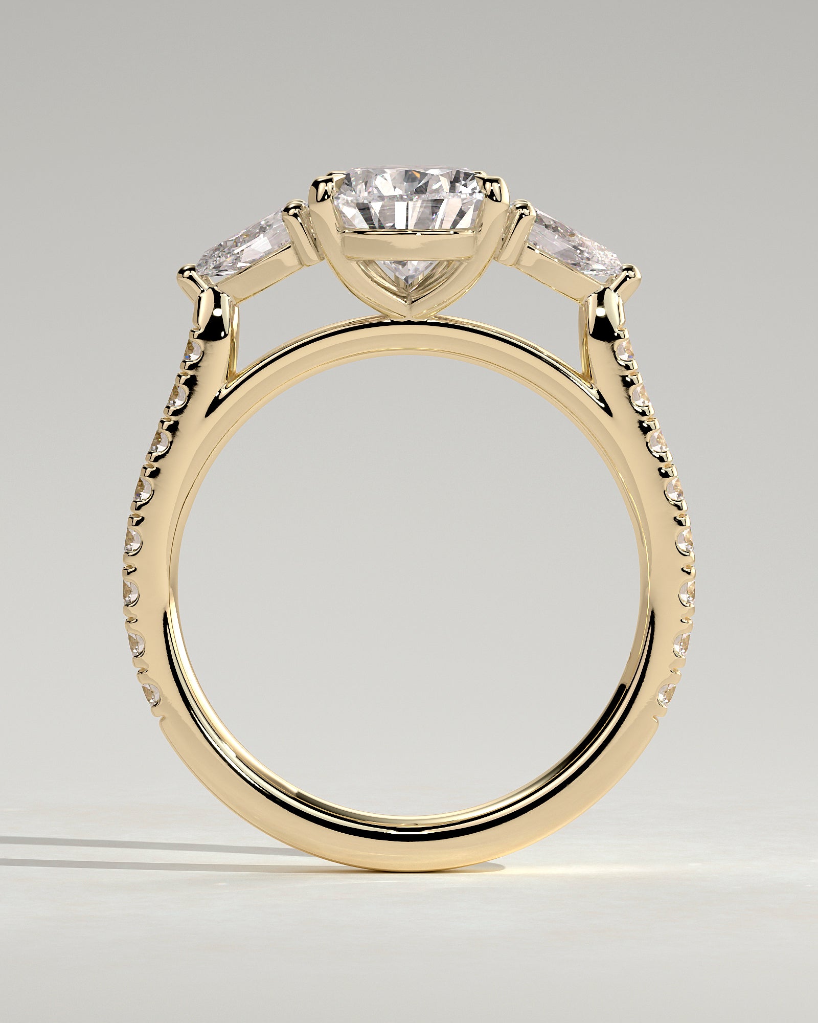 Round Halo, Pave & Split Shank Engagement Ring – 1.93 CT Lab Grown Diamond