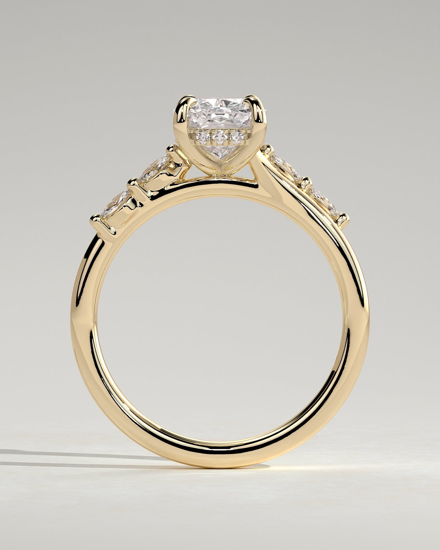 Round Halo, Pave & Split Shank Engagement Ring – 1.93 CT Lab Grown Diamond