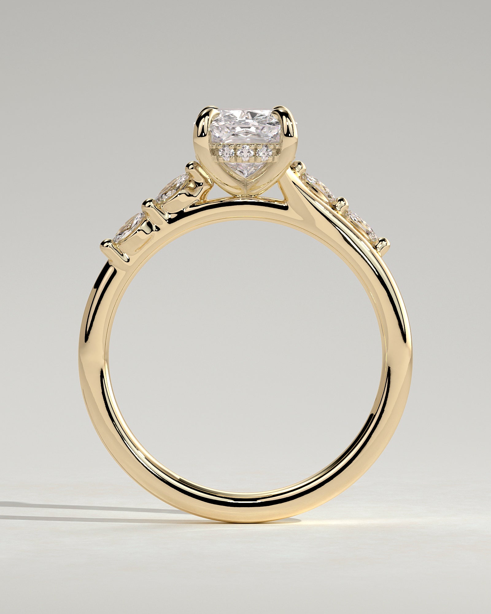 Round Halo, Pave & Split Shank Engagement Ring – 1.93 CT Lab Grown Diamond
