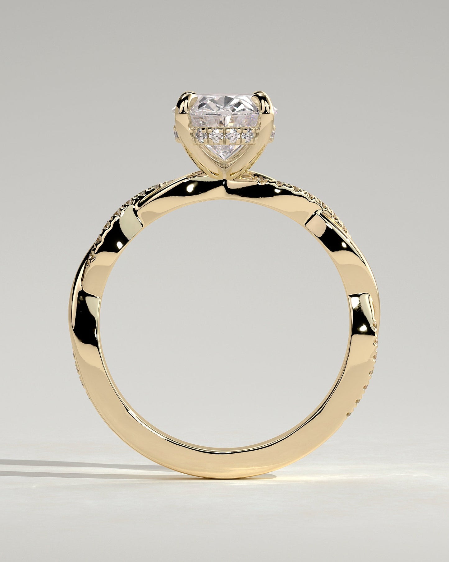 Round Halo, Pave & Split Shank Engagement Ring – 1.93 CT Lab Grown Diamond