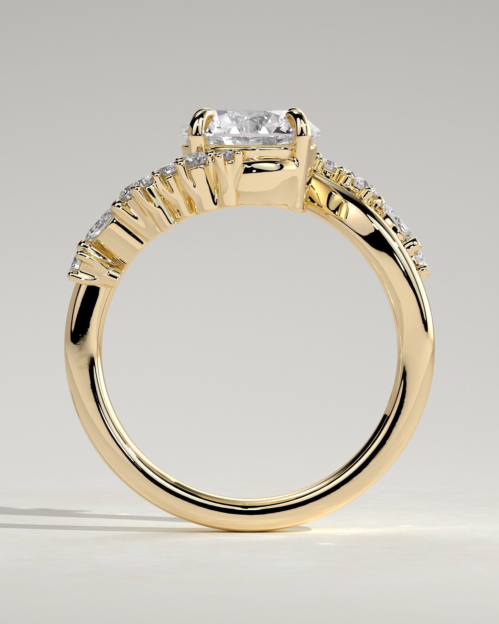Round Halo, Pave & Split Shank Engagement Ring – 1.93 CT Lab Grown Diamond