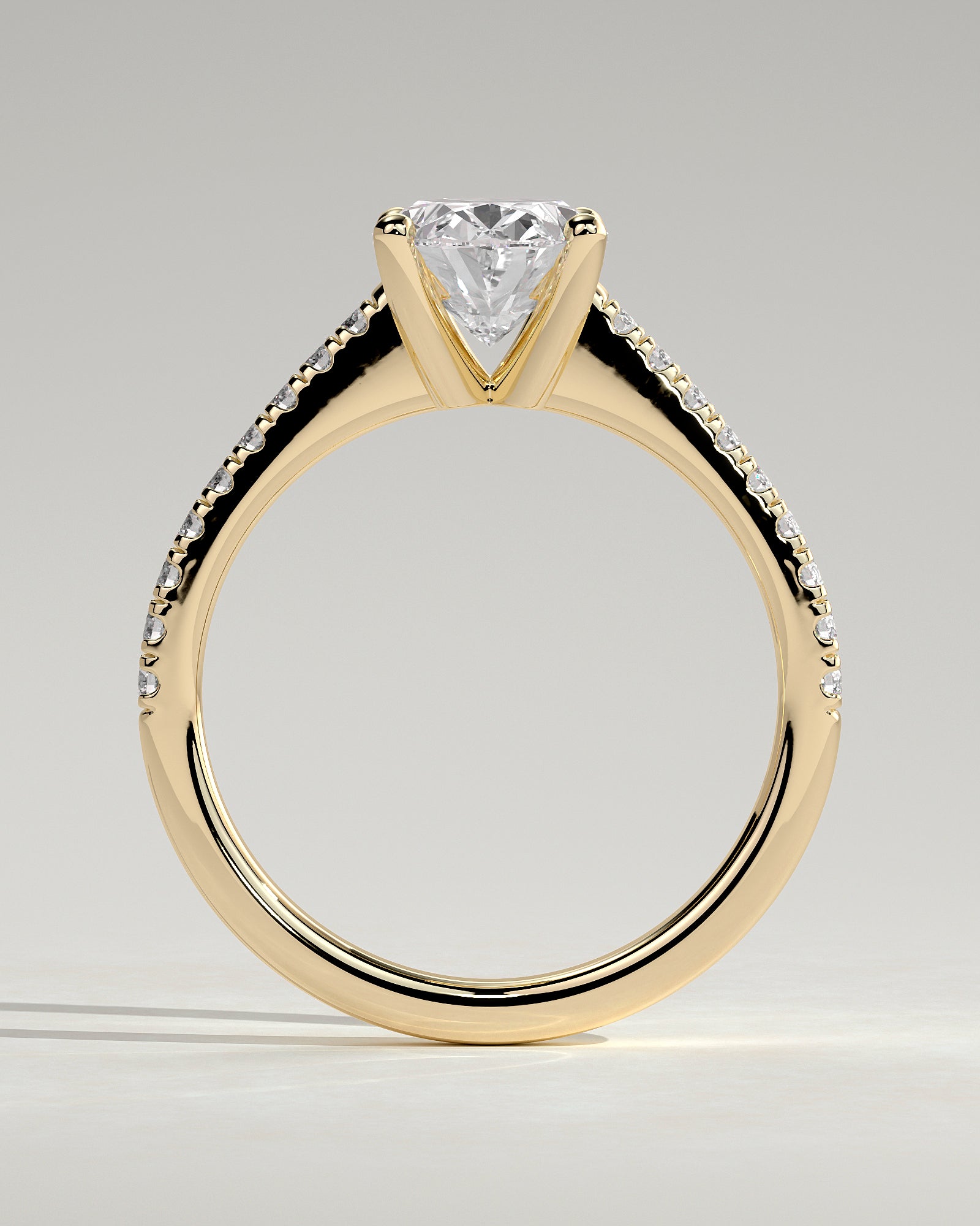 Round Halo, Pave & Split Shank Engagement Ring – 1.93 CT Lab Grown Diamond