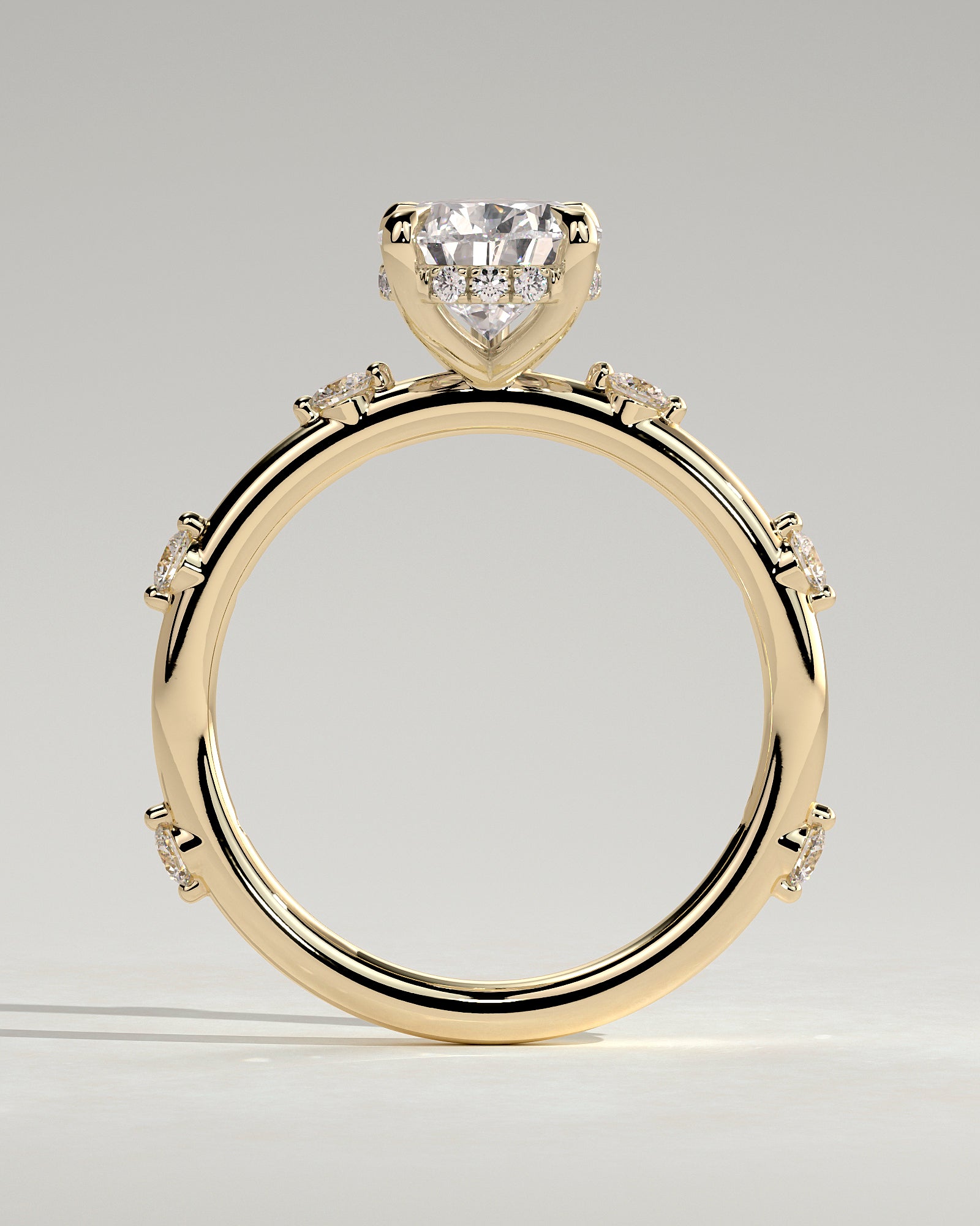 Round Halo, Pave & Split Shank Engagement Ring – 1.93 CT Lab Grown Diamond