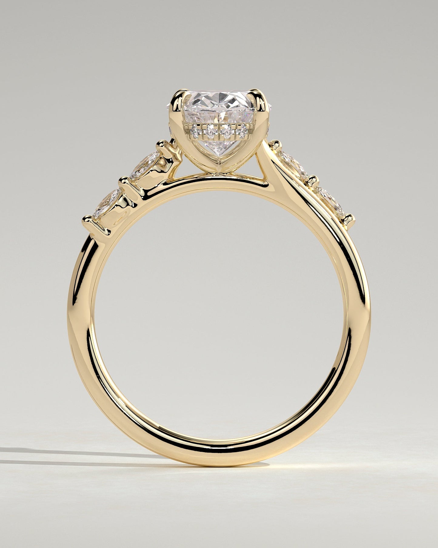 Round Halo, Pave & Split Shank Engagement Ring – 1.93 CT Lab Grown Diamond