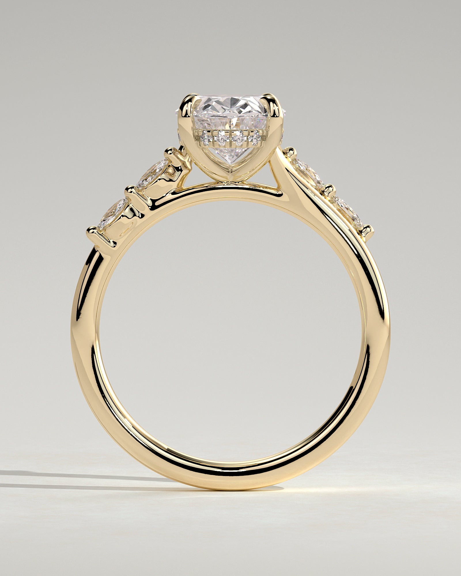 Round Halo, Pave & Split Shank Engagement Ring – 1.93 CT Lab Grown Diamond