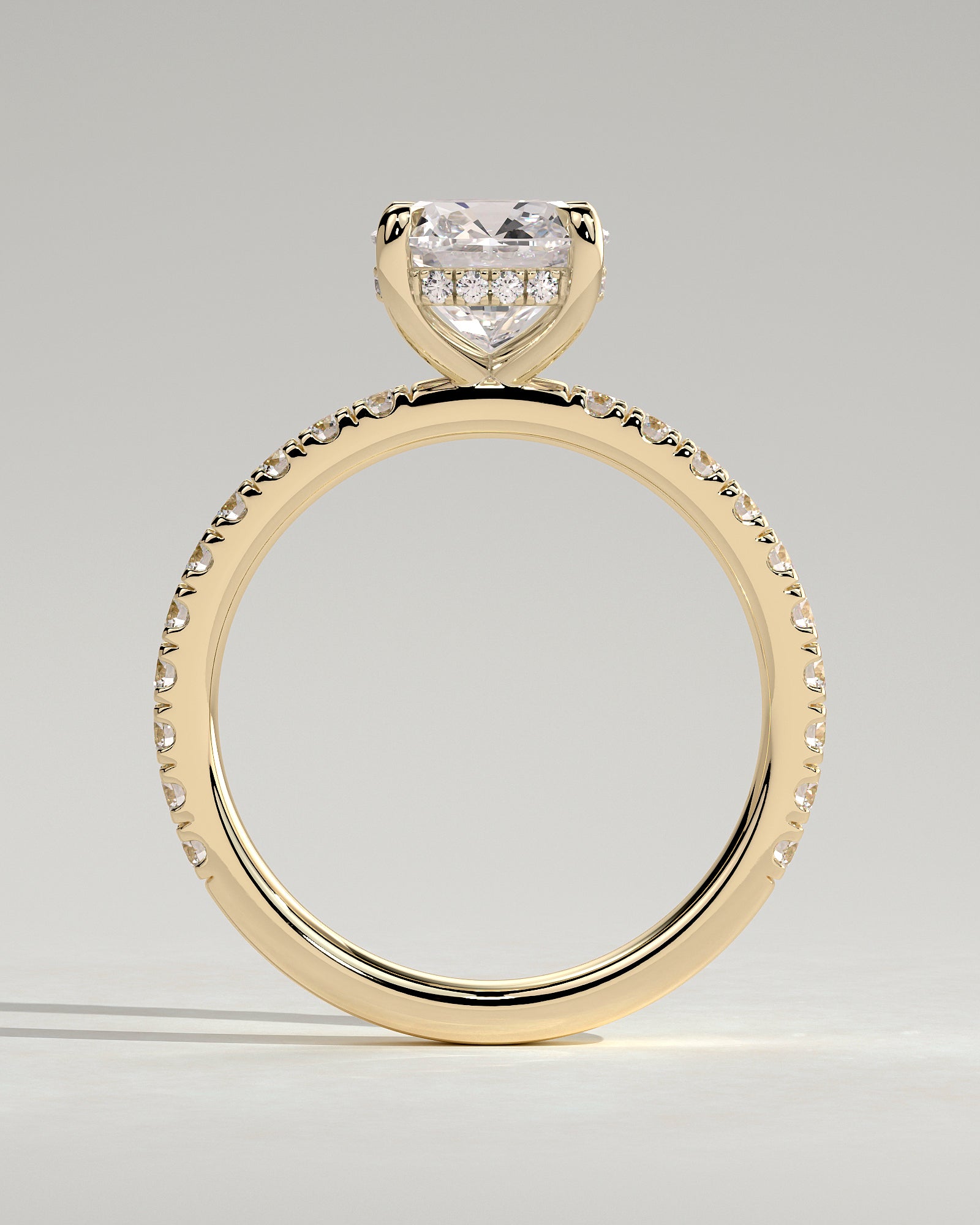 Round Halo, Pave & Split Shank Engagement Ring – 1.93 CT Lab Grown Diamond
