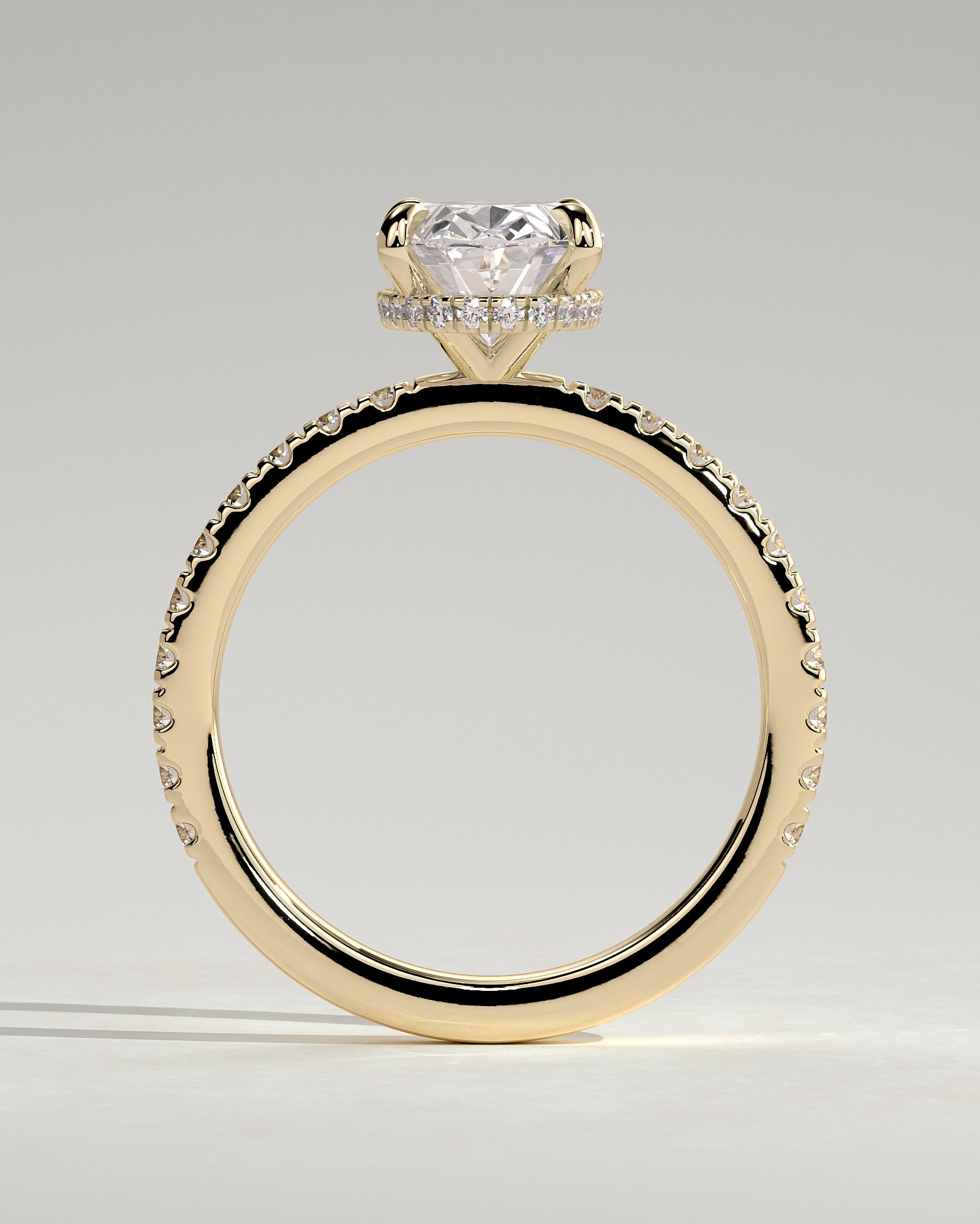 Round Halo, Pave & Split Shank Engagement Ring – 1.93 CT Lab Grown Diamond