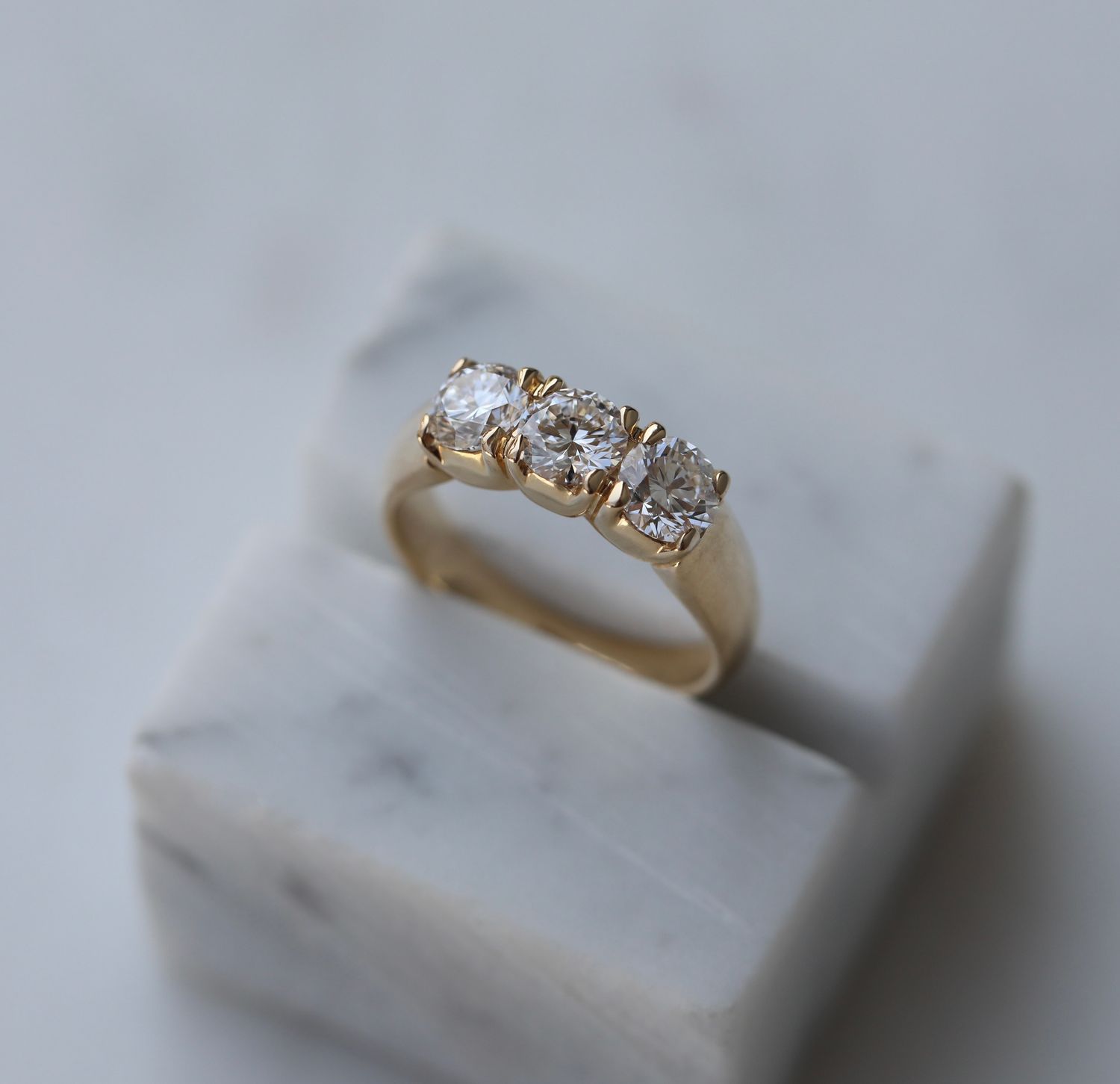 1.50 CT Round Three Stones CVD EF/VS Diamond Wedding Band 2