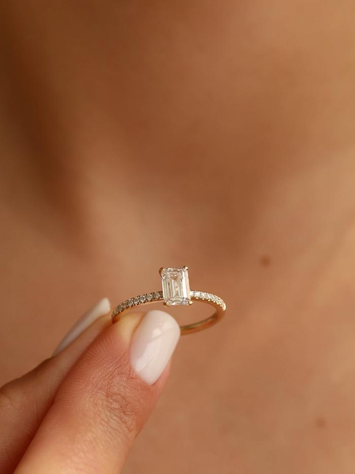 Marquise Cut Cluster Styled Lab Grown Diamond Engagement Ring