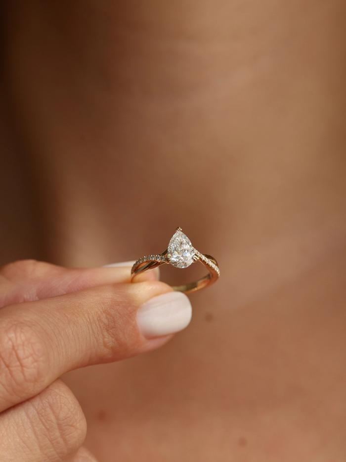 Marquise Cut Cluster Styled Lab Grown Diamond Engagement Ring