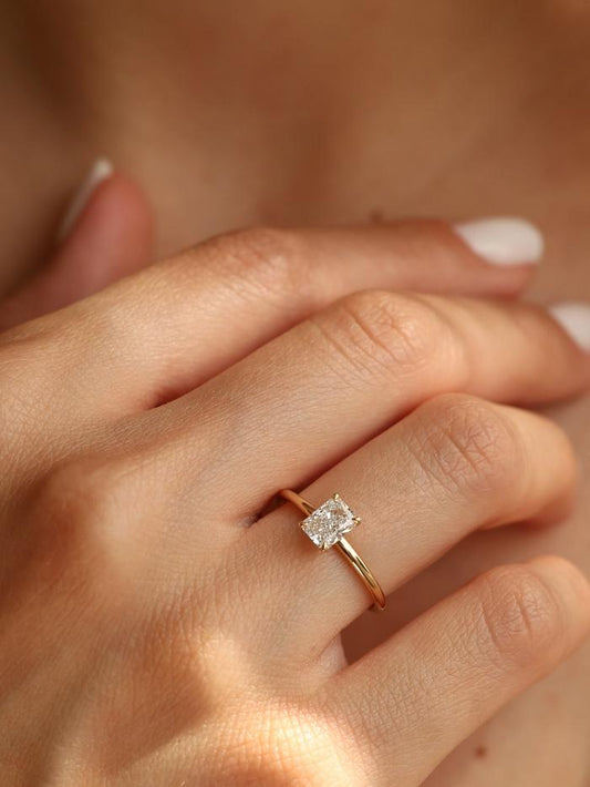 Marquise Cut Cluster Styled Lab Grown Diamond Engagement Ring