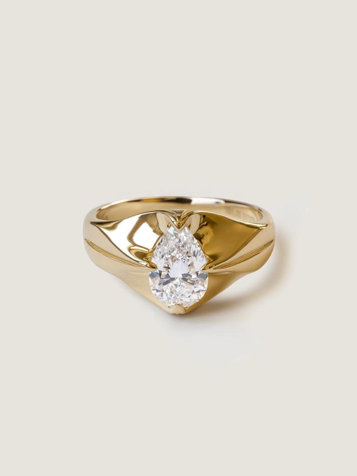 Marquise Cut Cluster Styled Lab Grown Diamond Engagement Ring