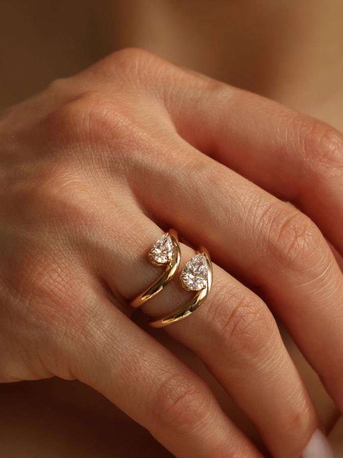 Marquise Cut Cluster Styled Lab Grown Diamond Engagement Ring