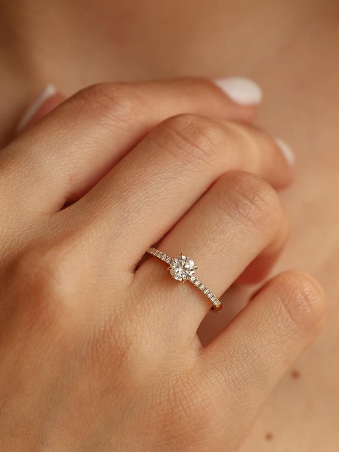 Marquise Cut Cluster Styled Lab Grown Diamond Engagement Ring