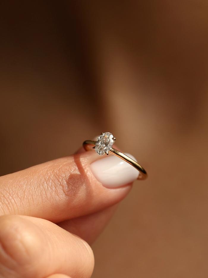 Marquise Cut Cluster Styled Lab Grown Diamond Engagement Ring