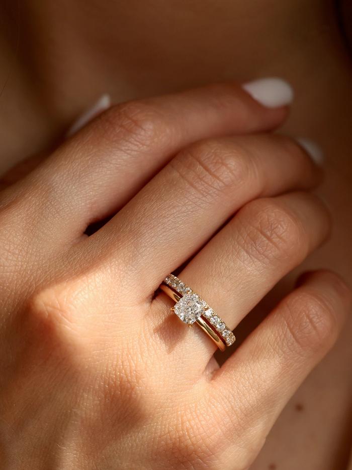 Marquise Cut Cluster Styled Lab Grown Diamond Engagement Ring