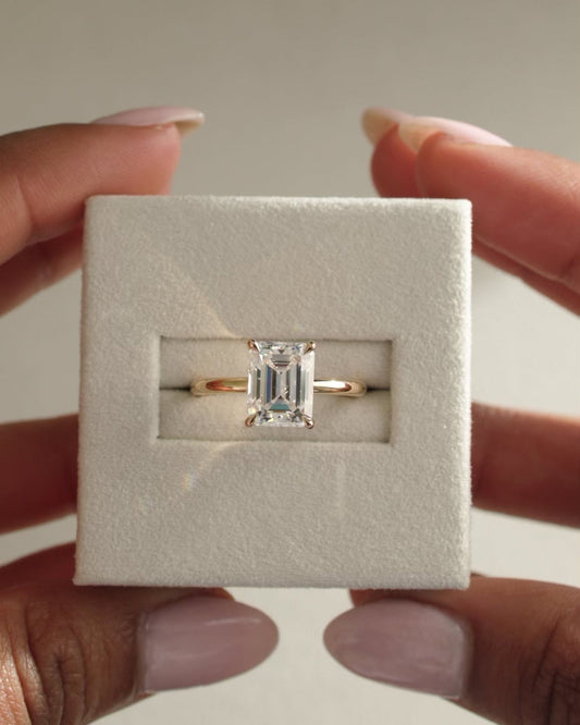 2.23 CT Emerald Moissanite Solitaire Engagement Ring (US Size 6 Ready To Ship)