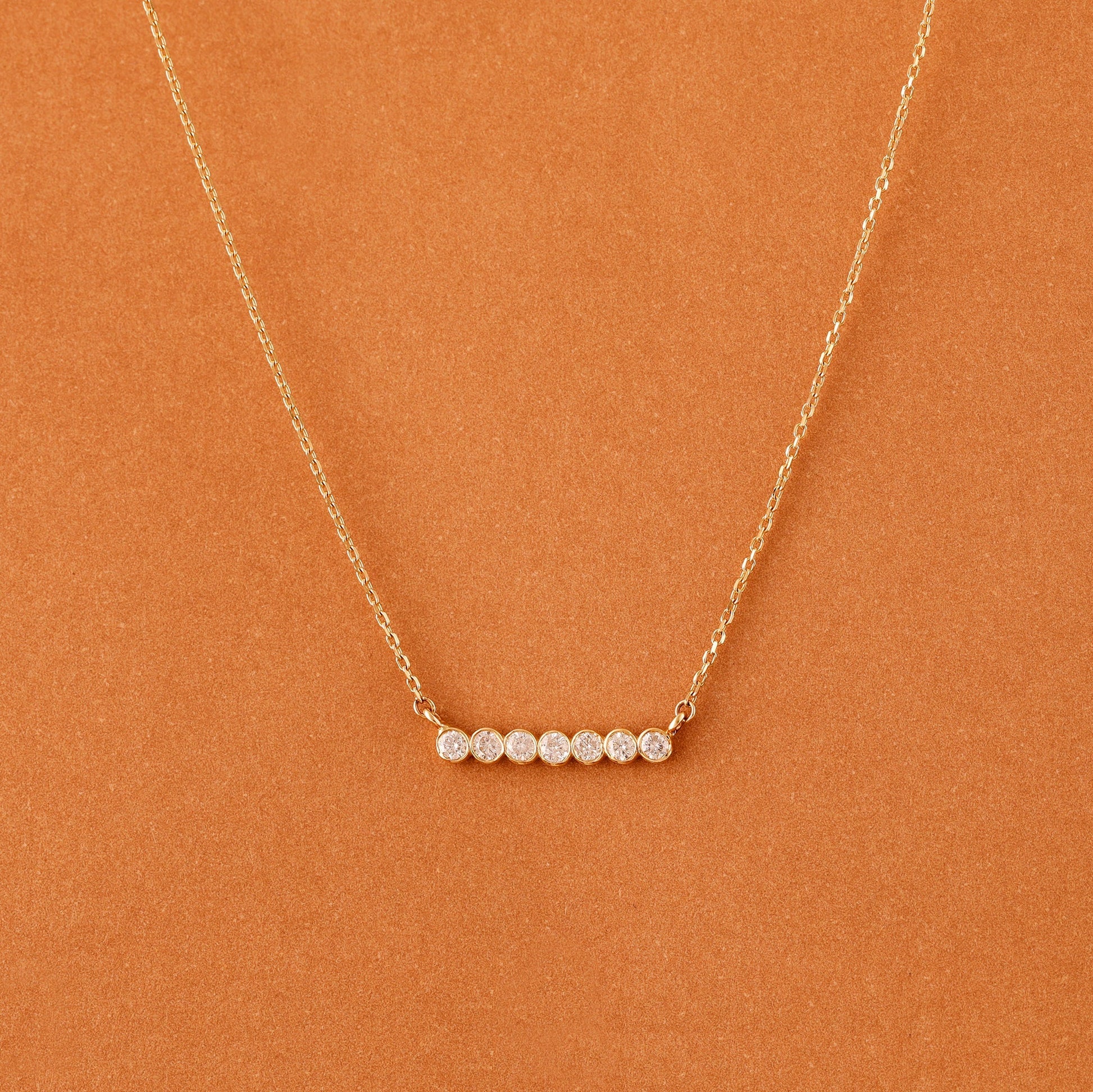 1.0 CT Round Bezel Solitaire Lab Grown Diamond Necklace