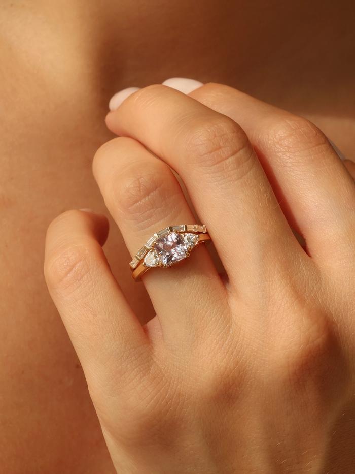 Marquise Cut Cluster Styled Lab Grown Wedding Band