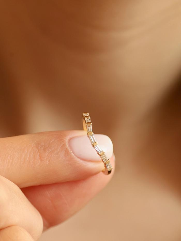 Marquise Cut Cluster Styled Lab Grown Wedding Band