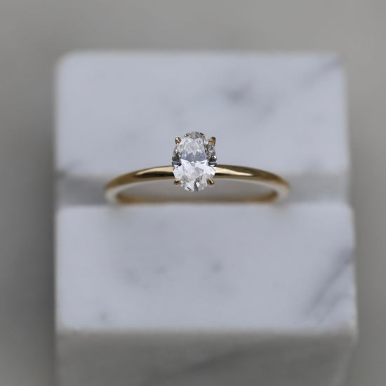 0.50 CT Oval Solitaire CVD E/VVS1 Diamond Engagement Ring 8