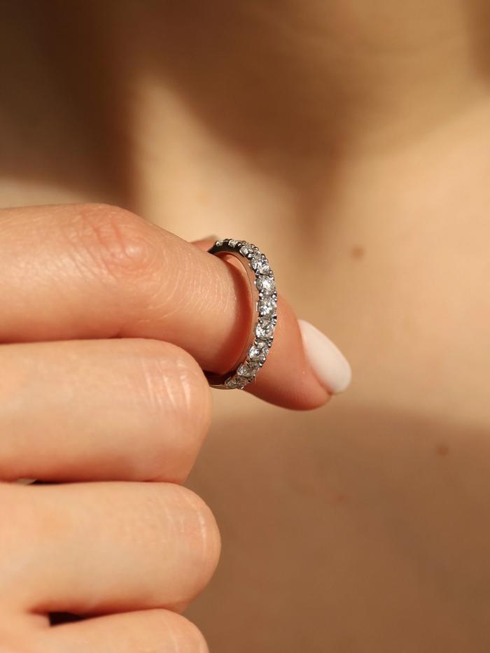 Marquise Cut Cluster Styled Lab Grown Wedding Band