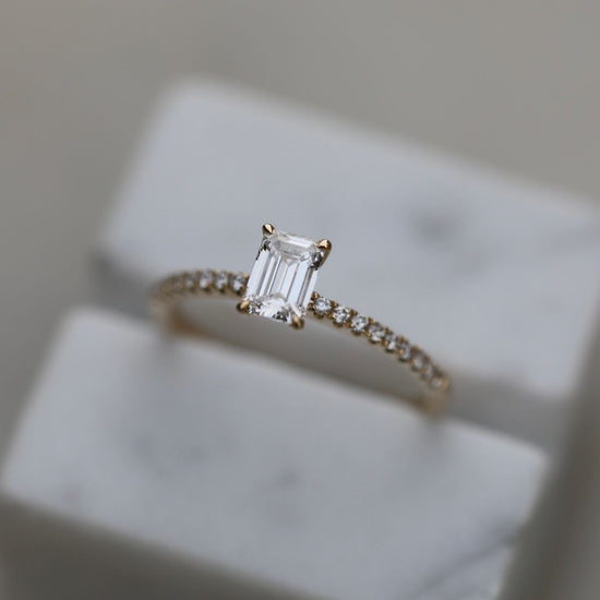 0.50 CT Emerald Solitaire CVD E/VVS1 Diamond Engagement Ring 5