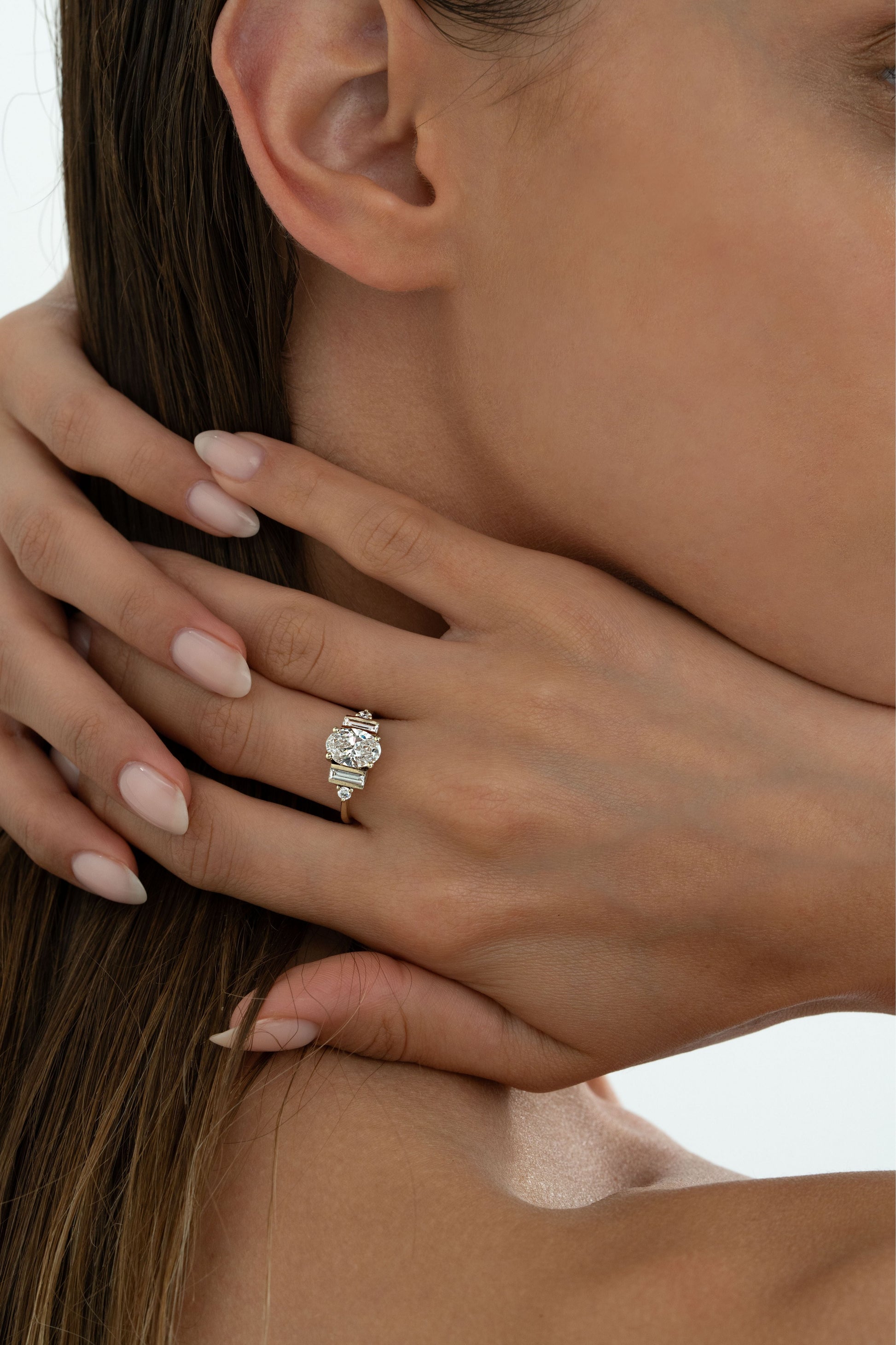 2 CT Round Three Stones Lab Grown Diamond Engagement Ring