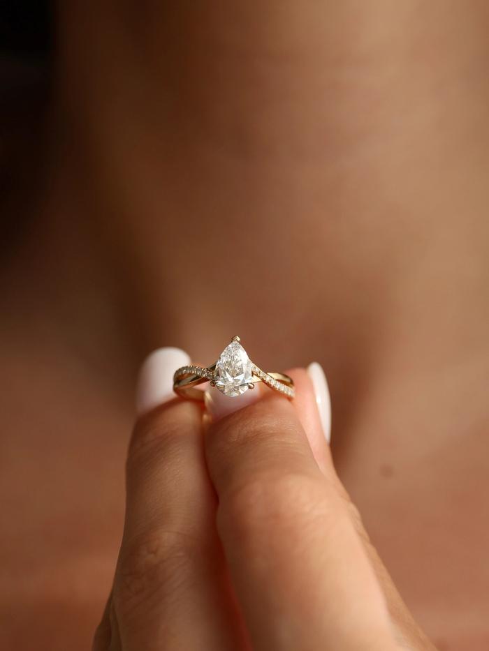 Marquise Cut Cluster Styled Lab Grown Diamond Engagement Ring