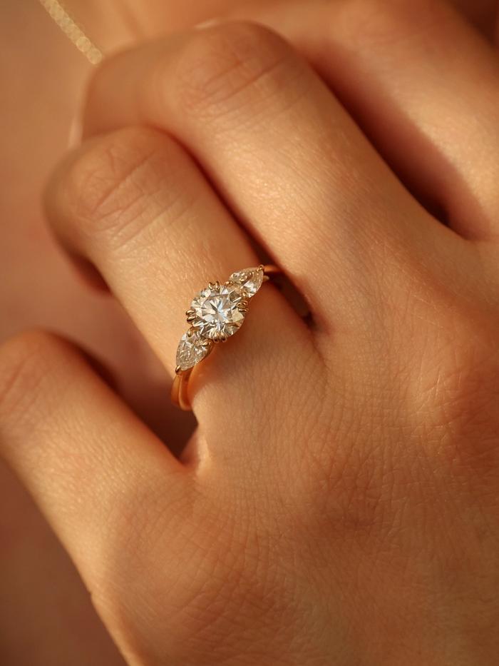 Marquise Cut Cluster Styled Lab Grown Diamond Engagement Ring