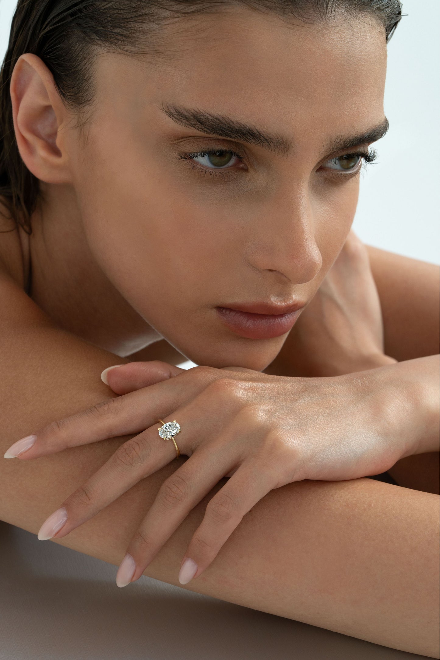 2 CT Round Three Stones Lab Grown Diamond Engagement Ring