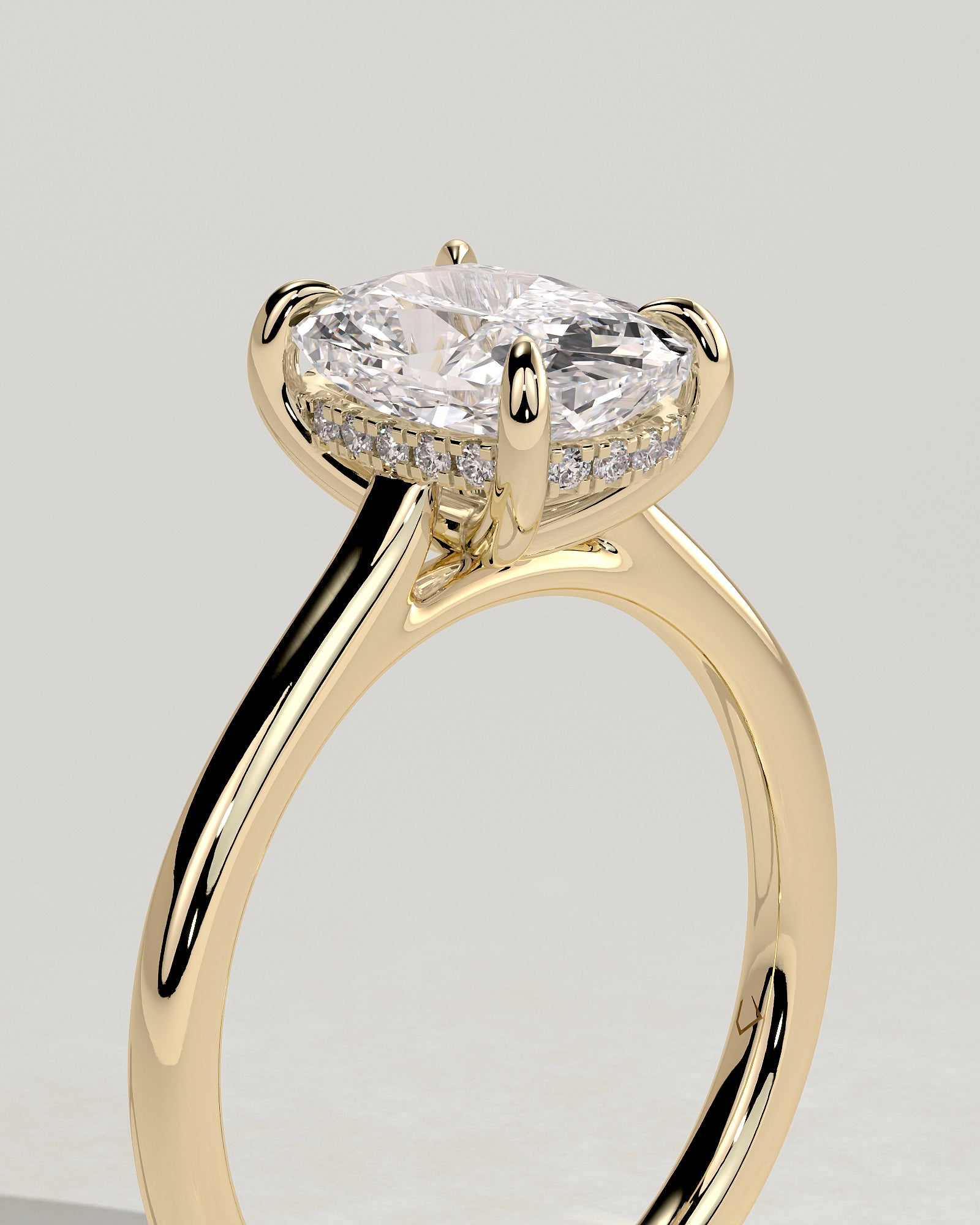 Round Halo, Pave & Split Shank Engagement Ring – 1.93 CT Lab Grown Diamond