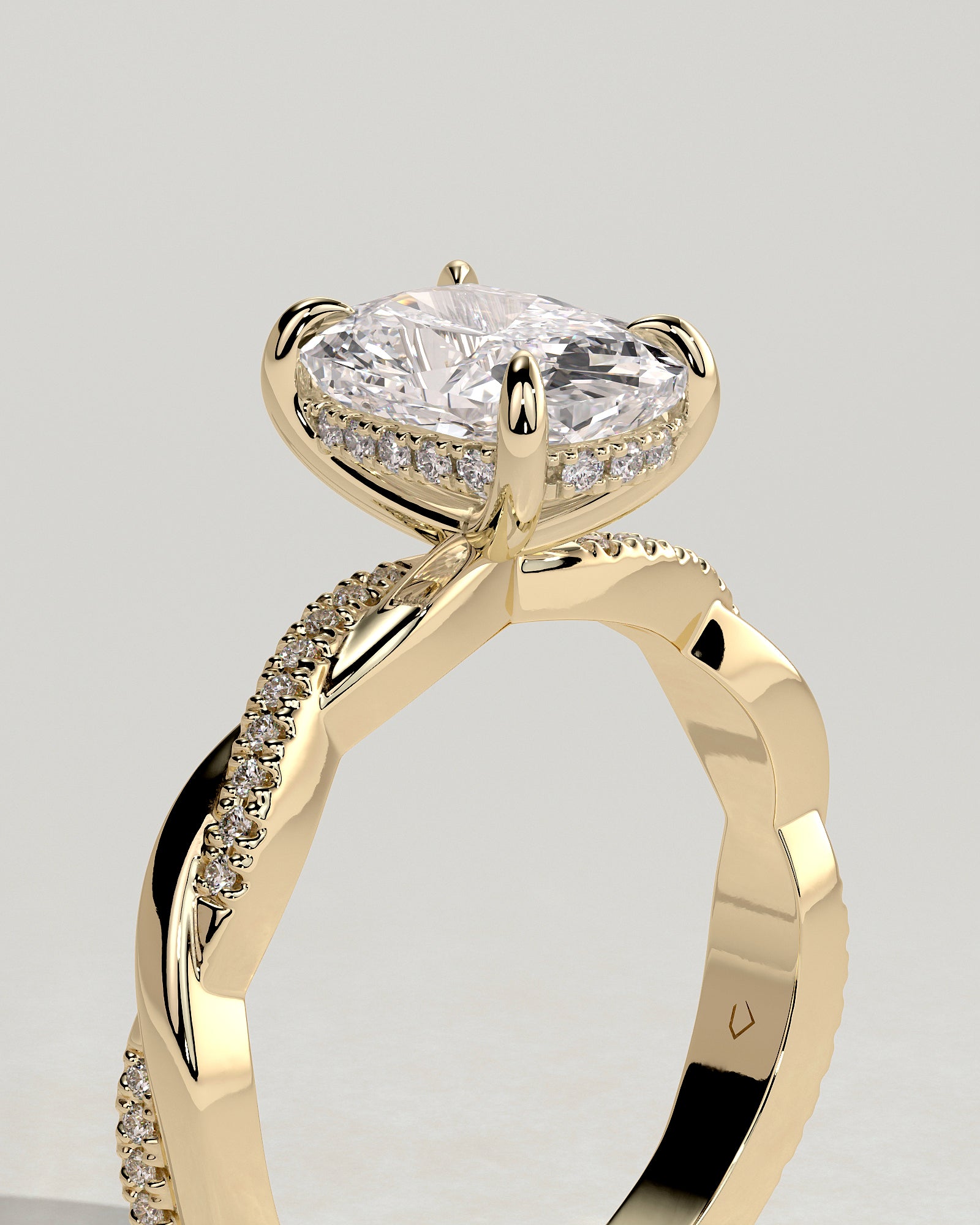 Round Halo, Pave & Split Shank Engagement Ring – 1.93 CT Lab Grown Diamond