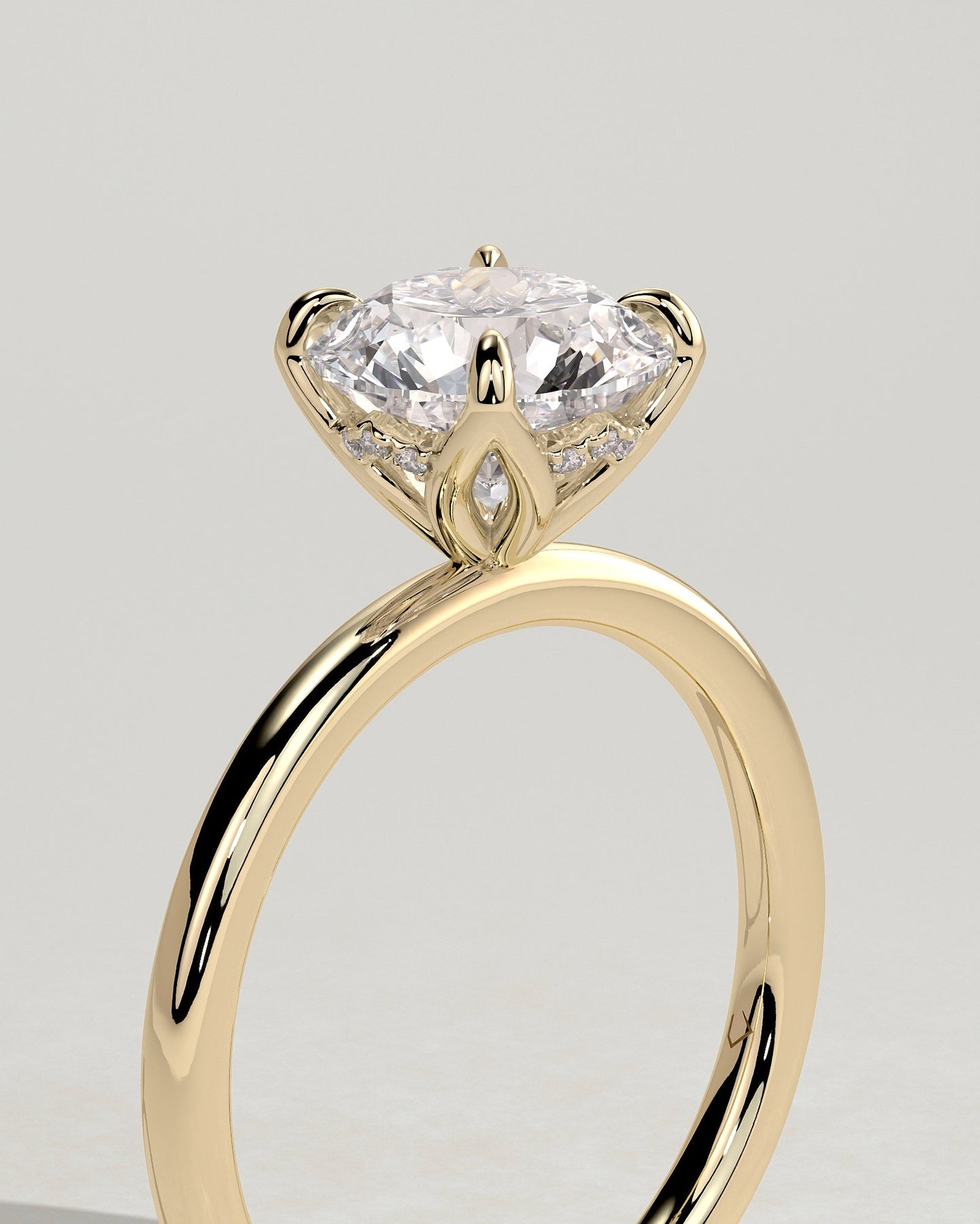 Round Halo, Pave & Split Shank Engagement Ring – 1.93 CT Lab Grown Diamond