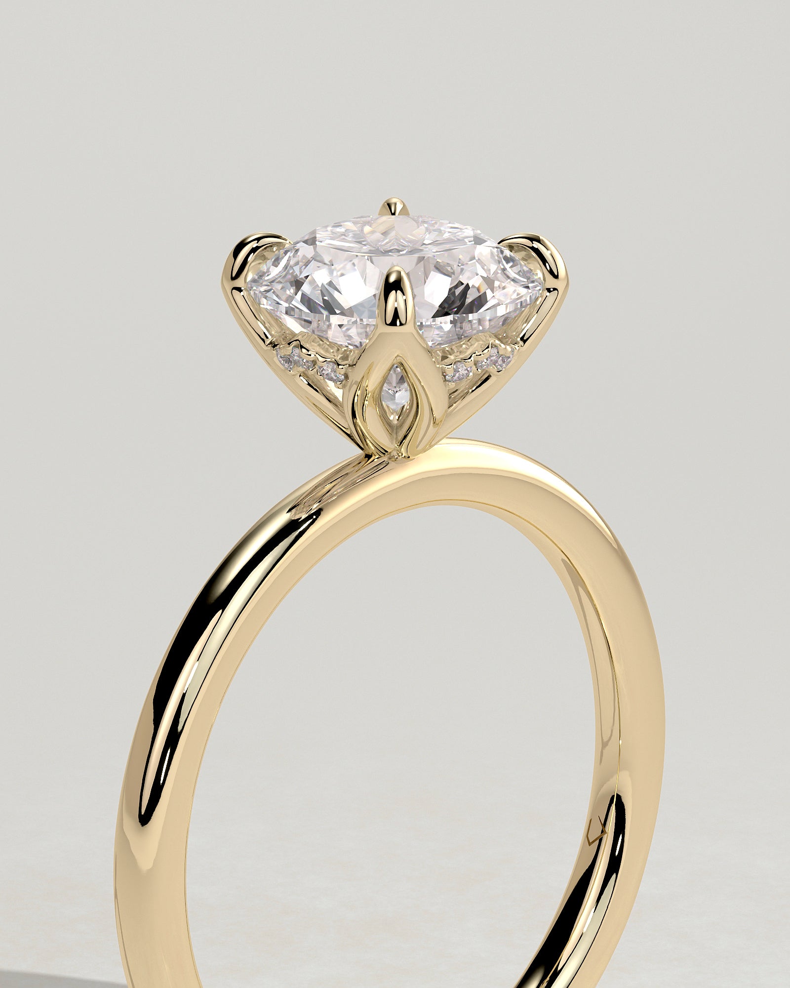 Round Halo, Pave & Split Shank Engagement Ring – 1.93 CT Lab Grown Diamond