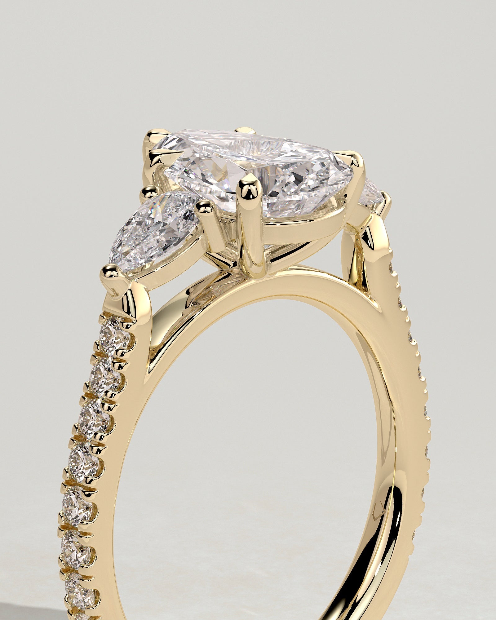 Round Halo, Pave & Split Shank Engagement Ring – 1.93 CT Lab Grown Diamond