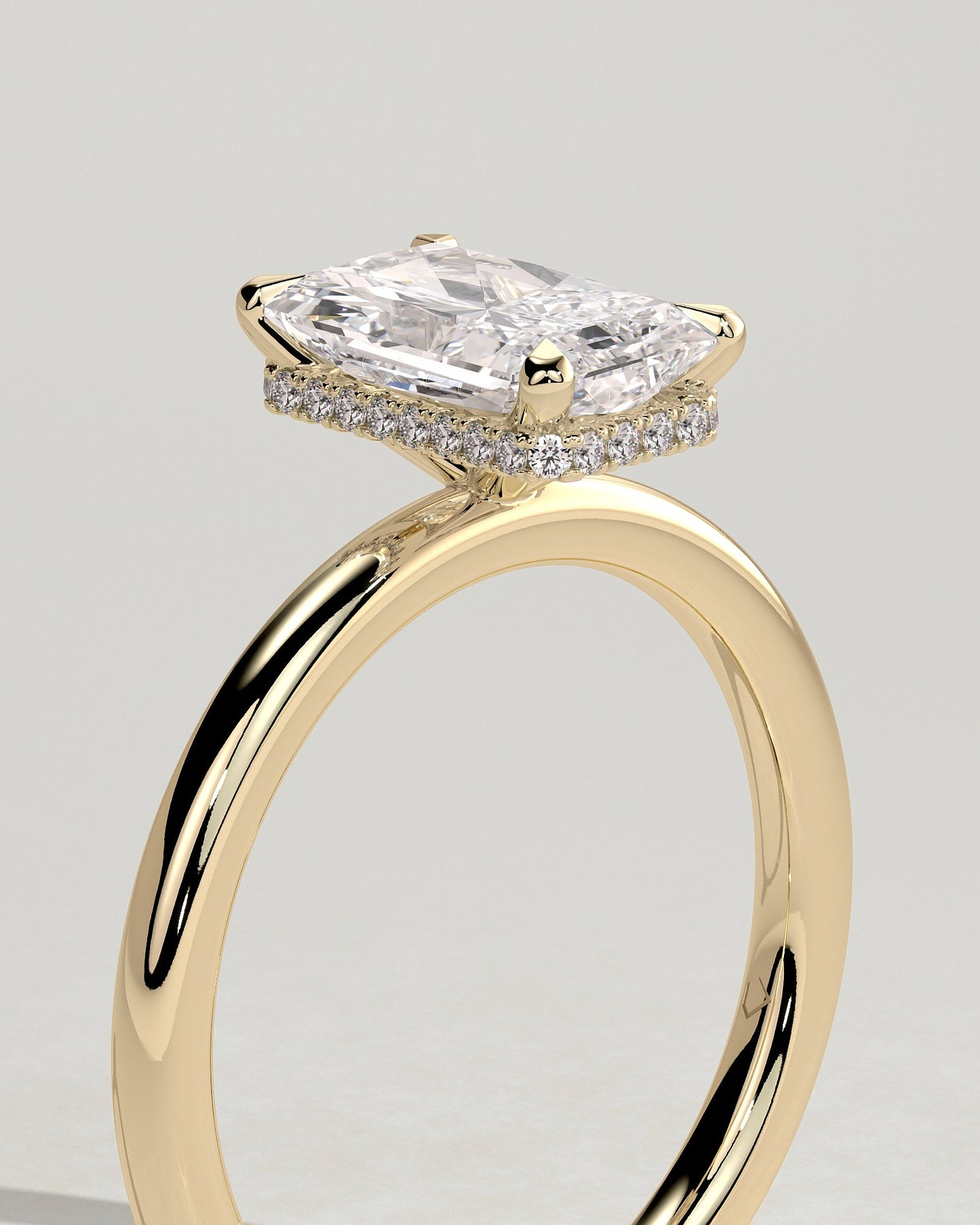 Round Halo, Pave & Split Shank Engagement Ring – 1.93 CT Lab Grown Diamond