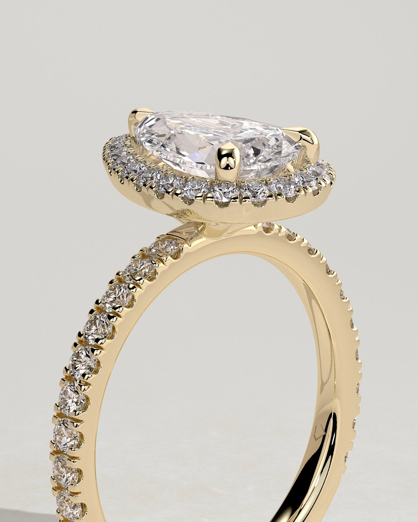 Round Halo, Pave & Split Shank Engagement Ring – 1.93 CT Lab Grown Diamond