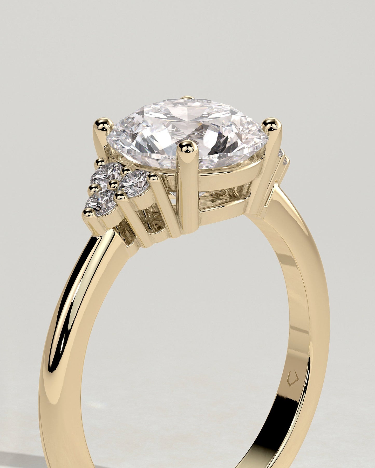 Round Halo, Pave & Split Shank Engagement Ring – 1.93 CT Lab Grown Diamond