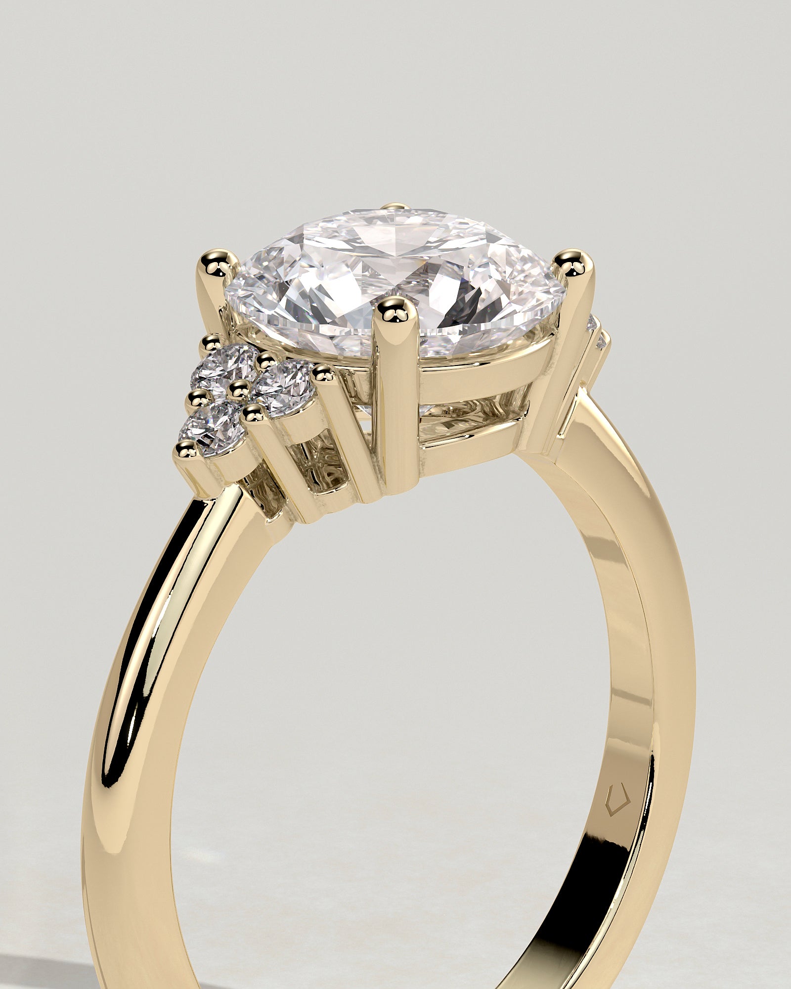 Round Halo, Pave & Split Shank Engagement Ring – 1.93 CT Lab Grown Diamond