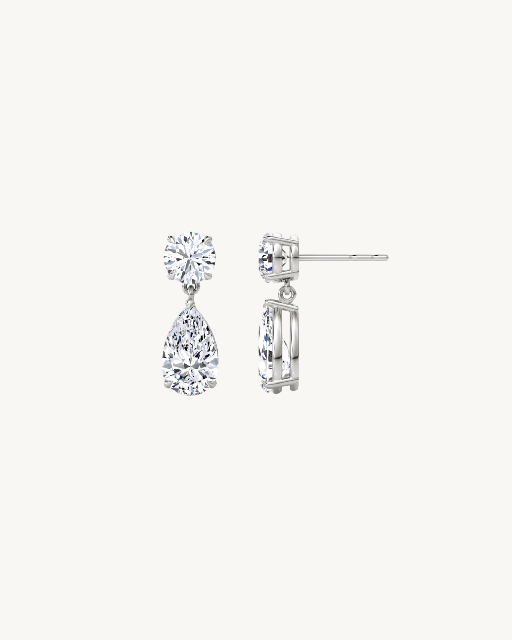 1.0 CT Round Bezel Solitaire Lab Grown Diamond Earrings