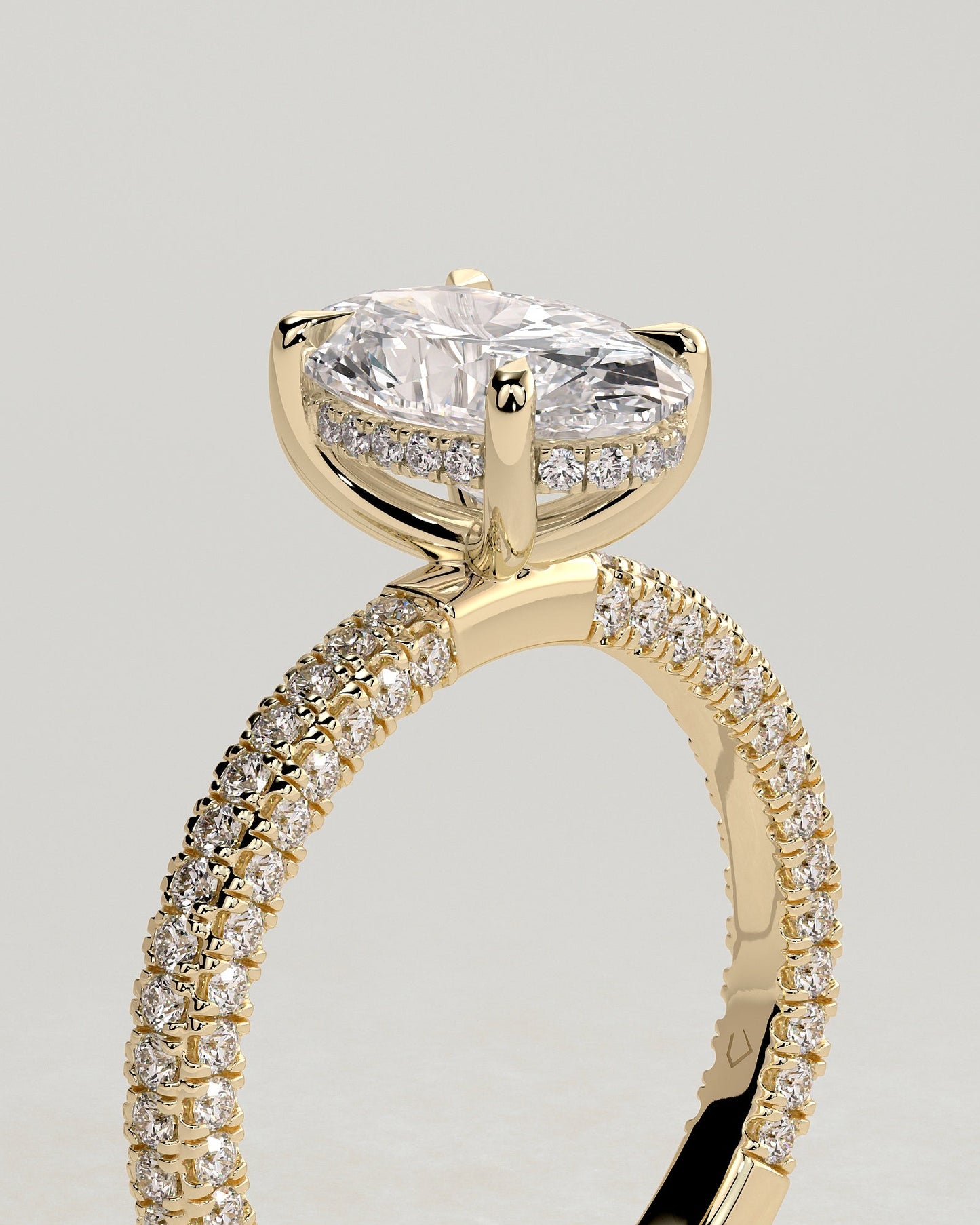 Round Halo, Pave & Split Shank Engagement Ring – 1.93 CT Lab Grown Diamond