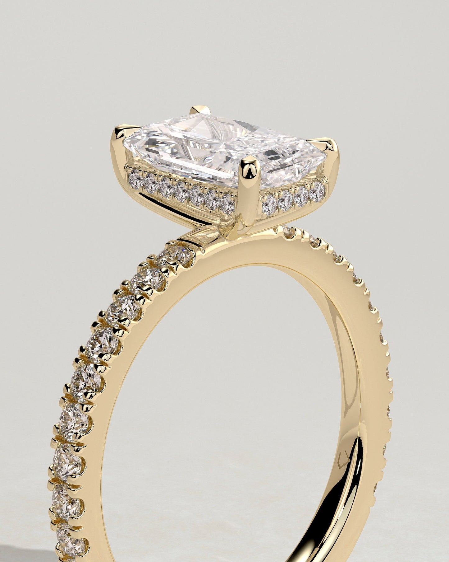 Round Halo, Pave & Split Shank Engagement Ring – 1.93 CT Lab Grown Diamond