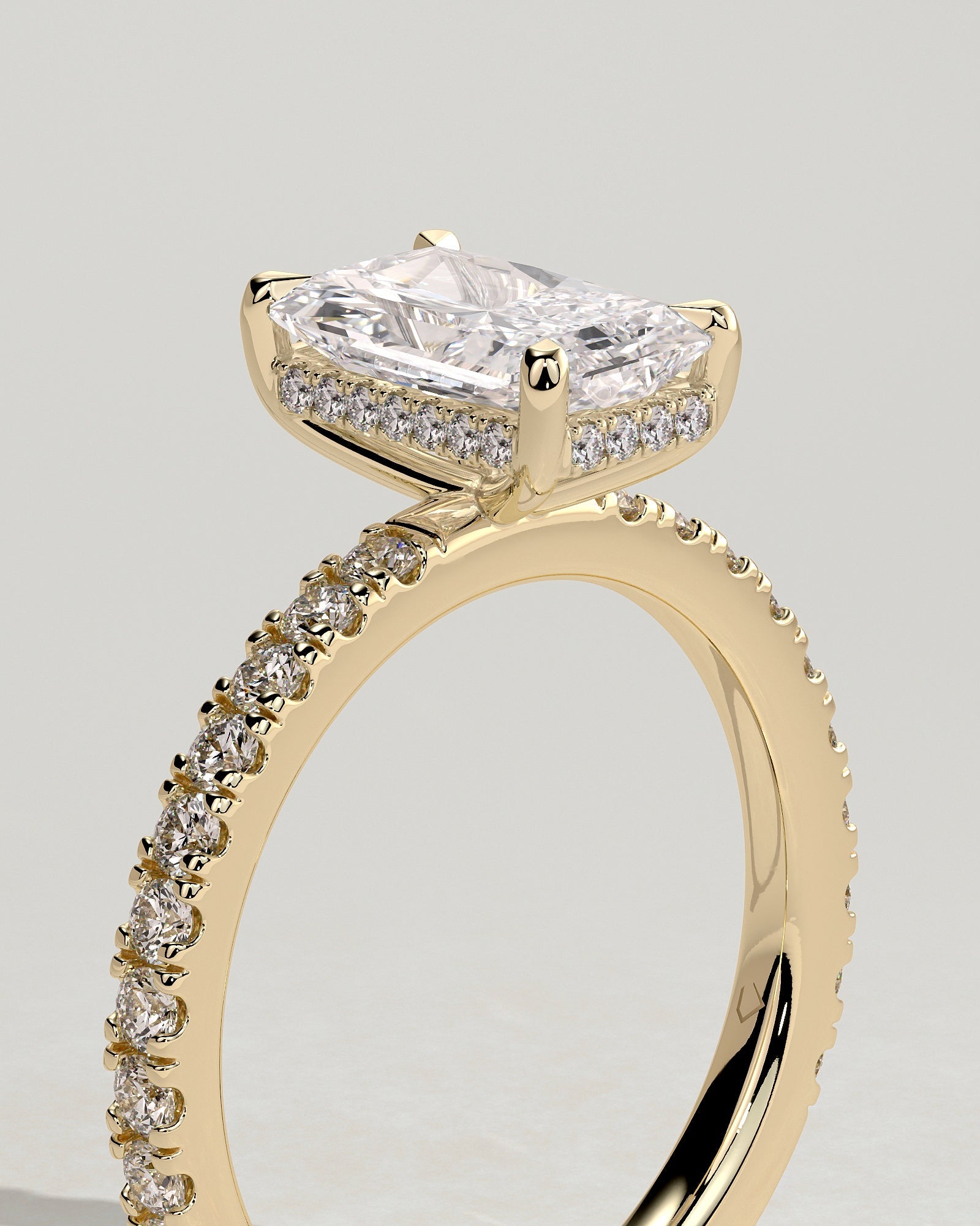 Round Halo, Pave & Split Shank Engagement Ring – 1.93 CT Lab Grown Diamond