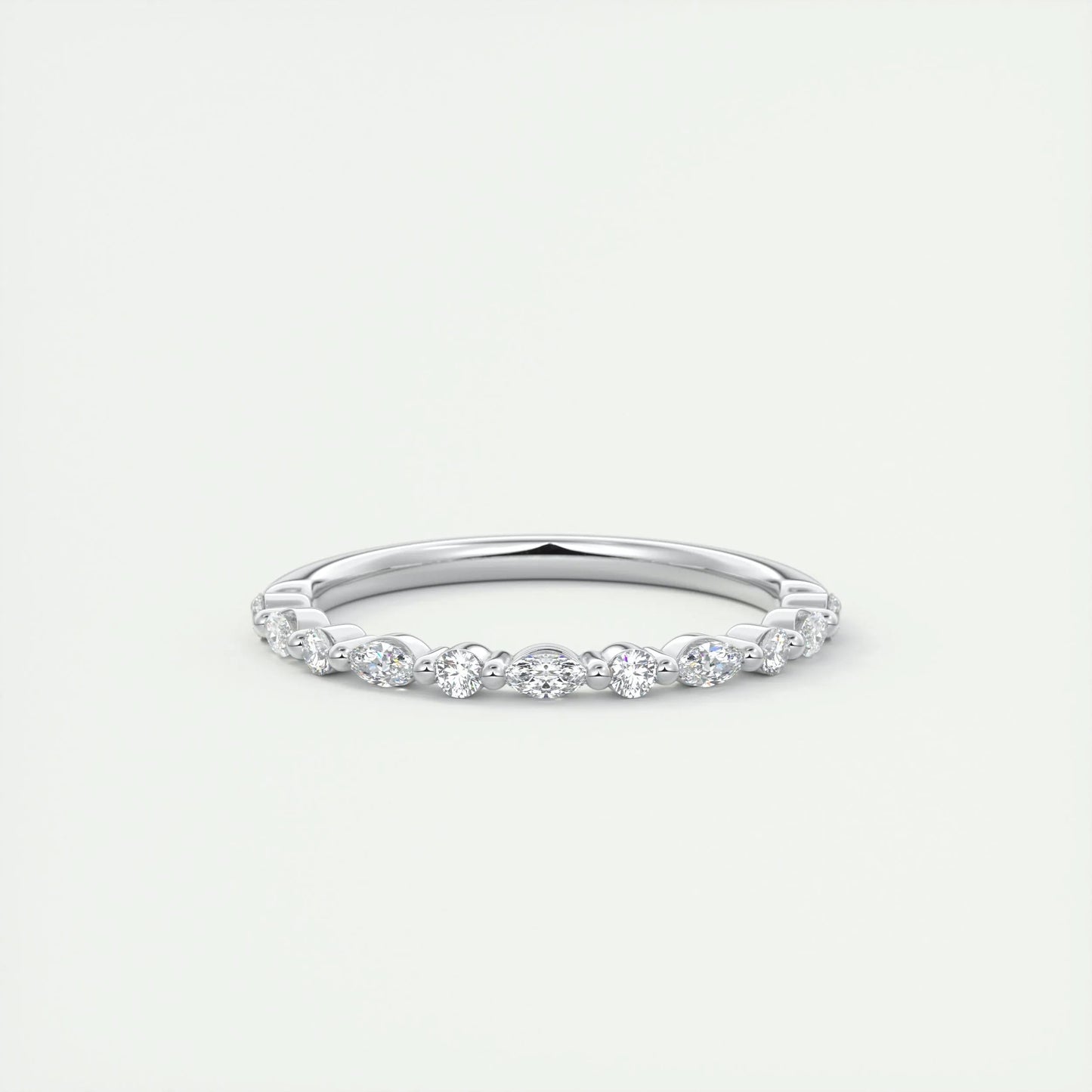 0.32 CT Marquise & Round Multi Stones CVD EF/VVS Diamond Wedding Band 1