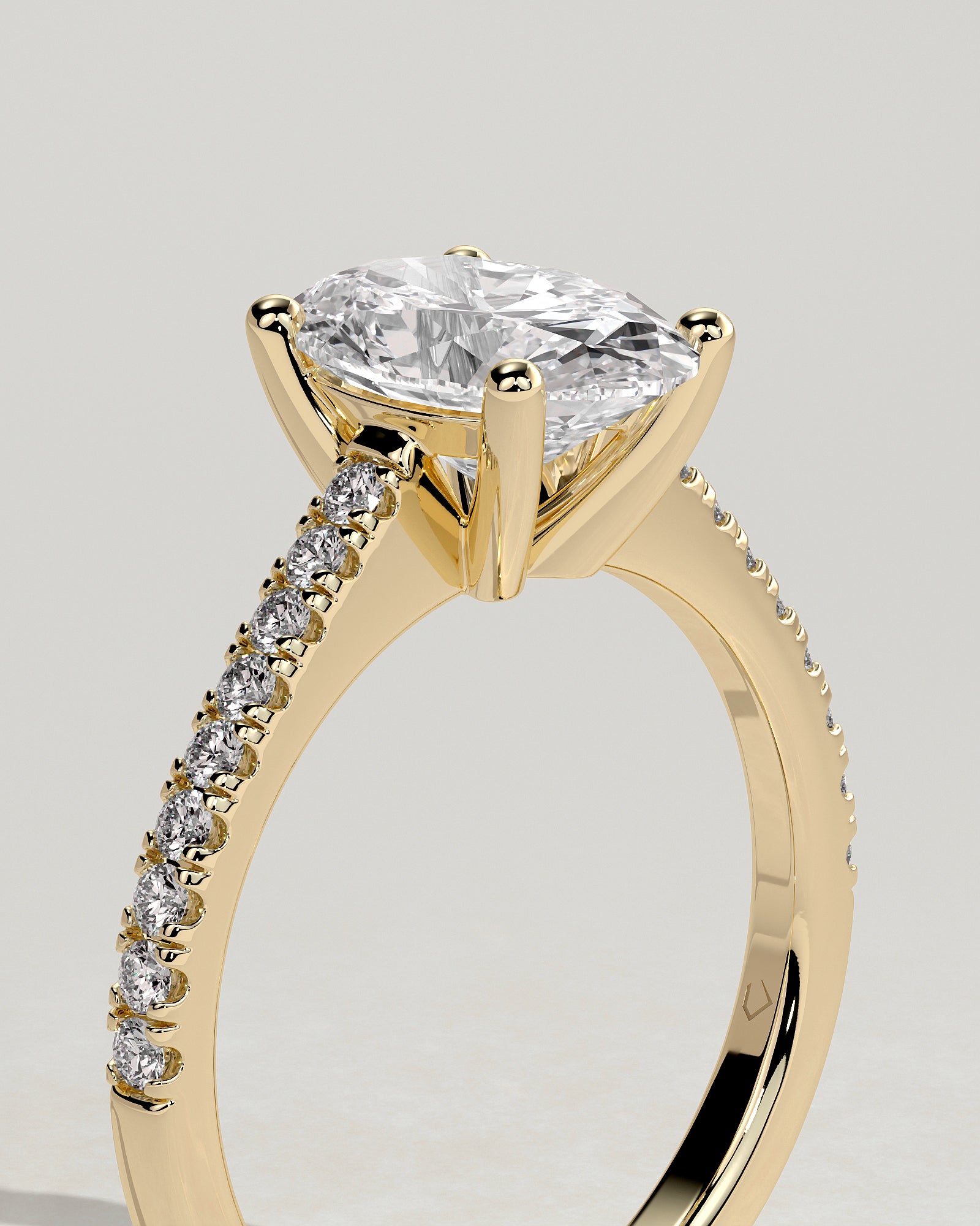 Round Halo, Pave & Split Shank Engagement Ring – 1.93 CT Lab Grown Diamond