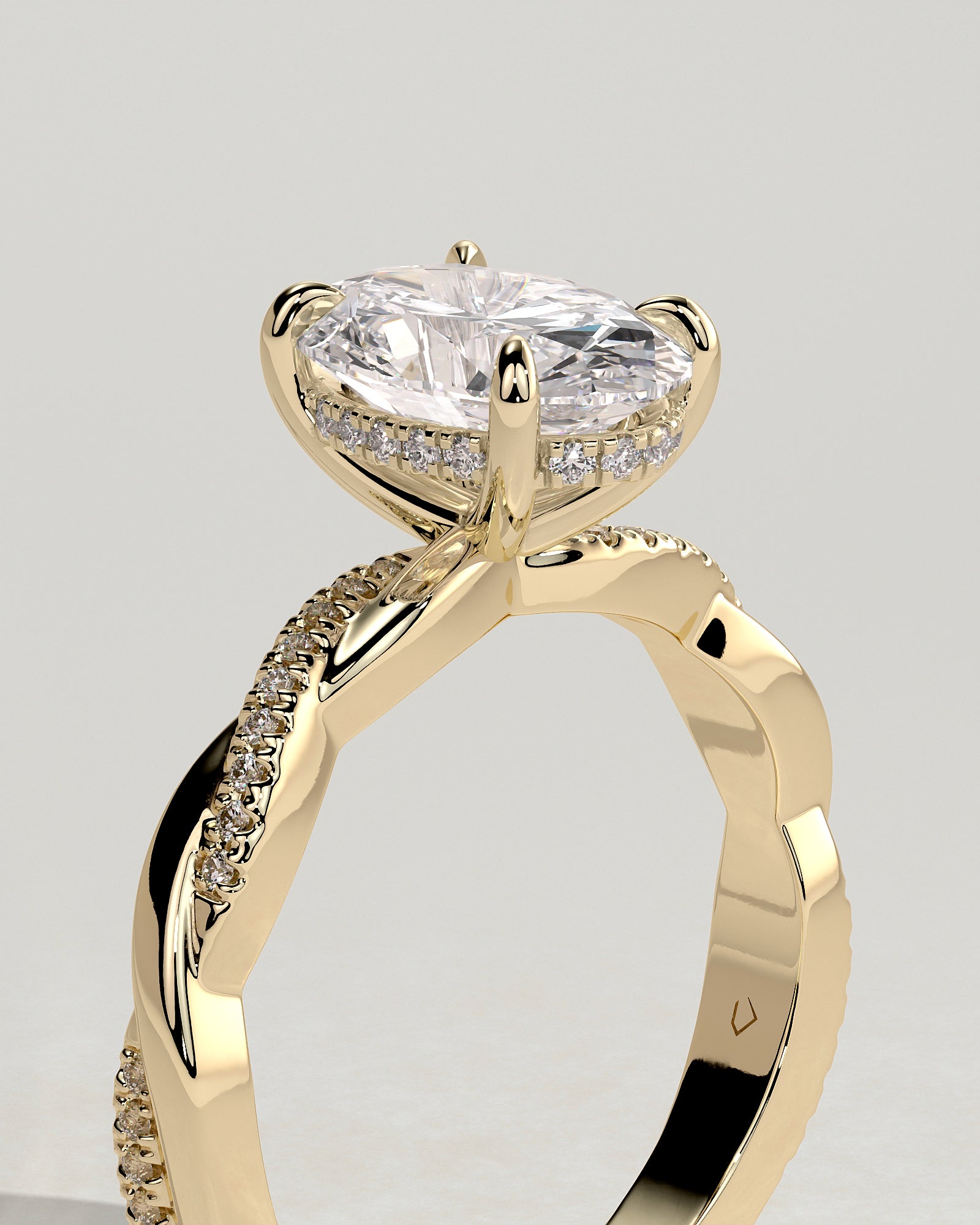 Round Halo, Pave & Split Shank Engagement Ring – 1.93 CT Lab Grown Diamond