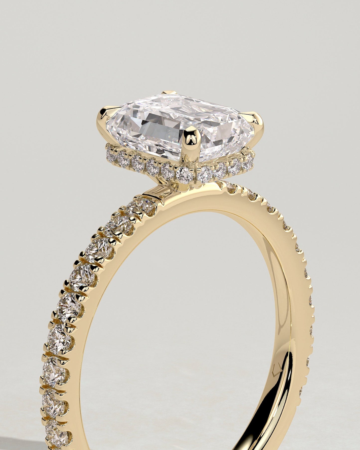 Round Halo, Pave & Split Shank Engagement Ring – 1.93 CT Lab Grown Diamond